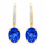 Statement Oval Diamond Accent Drop Earrings