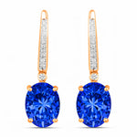 Statement Oval Diamond Accent Drop Earrings