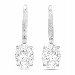 Statement Oval Diamond Accent Drop Earrings