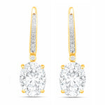 Statement Oval Diamond Accent Drop Earrings