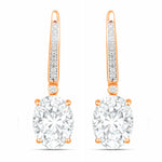 Statement Oval Diamond Accent Drop Earrings