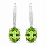 Statement Oval Diamond Accent Drop Earrings