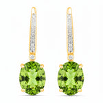 Statement Oval Diamond Accent Drop Earrings
