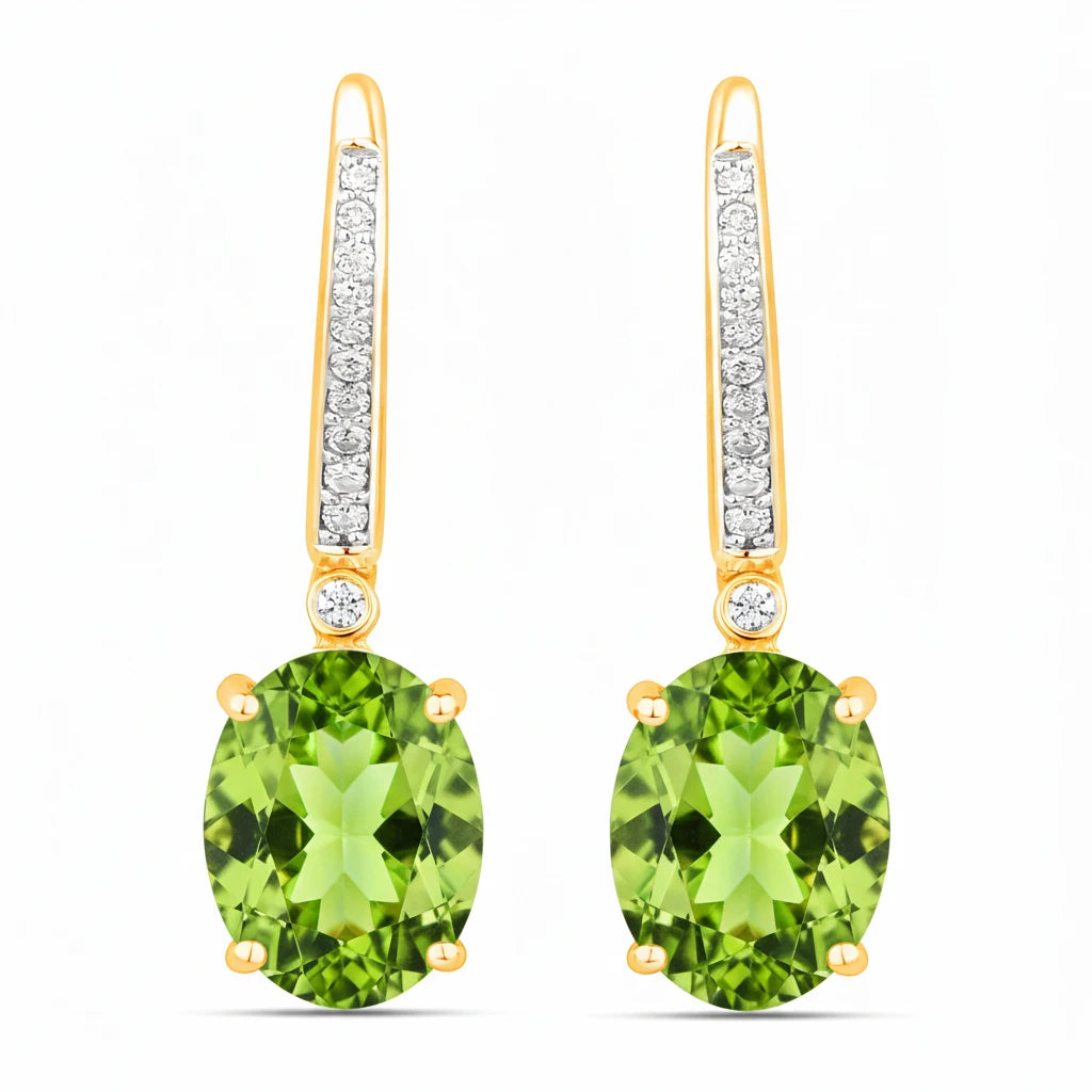 Statement Oval Diamond Accent Drop Earrings