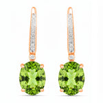 Statement Oval Diamond Accent Drop Earrings