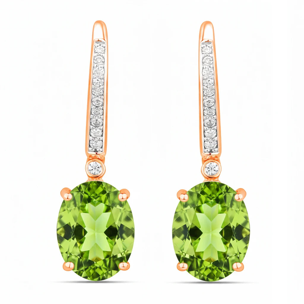 Statement Oval Diamond Accent Drop Earrings