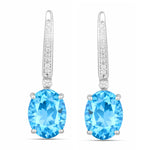 Statement Oval Diamond Accent Drop Earrings