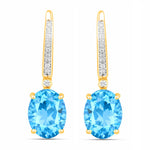 Statement Oval Diamond Accent Drop Earrings