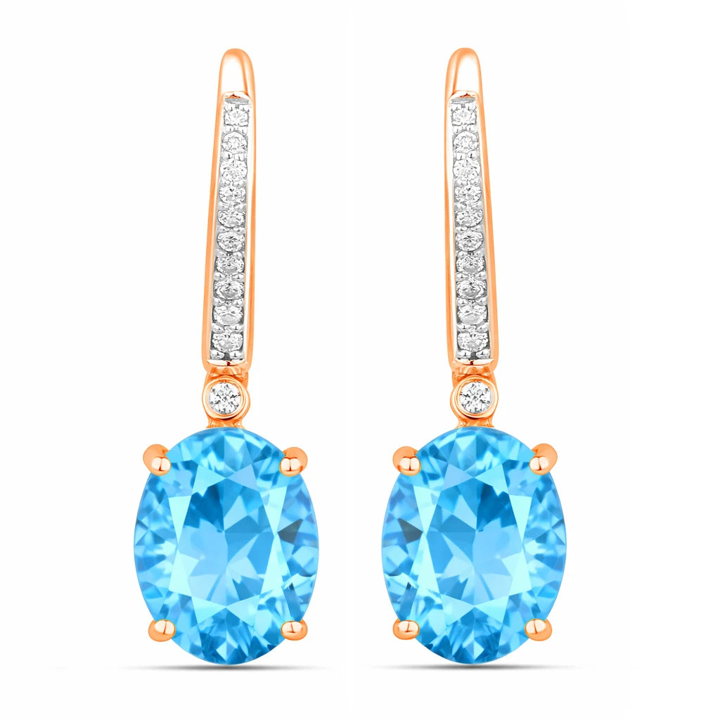 Statement Oval Diamond Accent Drop Earrings