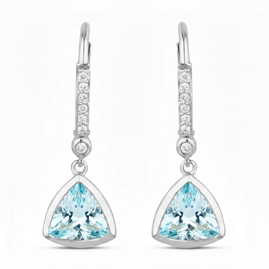 Statement Trillion Diamond Accent Drop Earrings