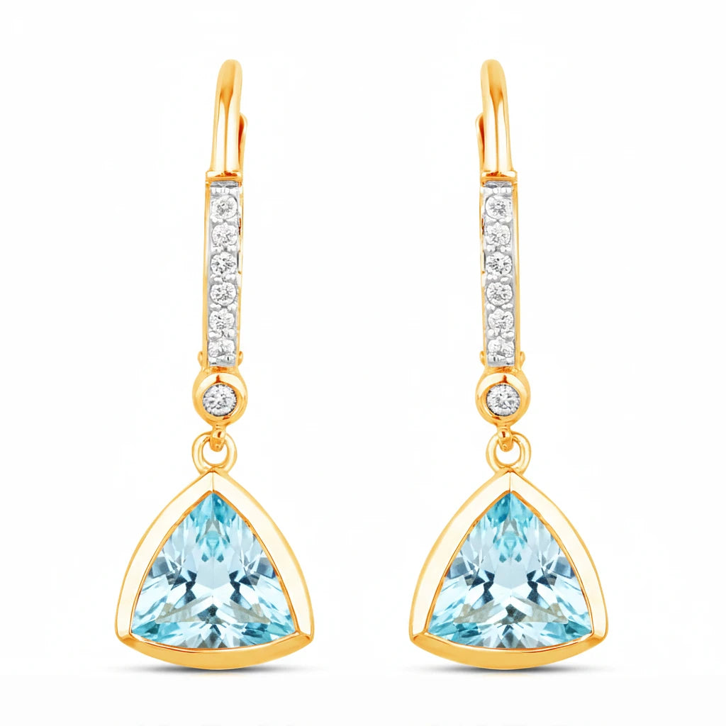 Statement Trillion Diamond Accent Drop Earrings