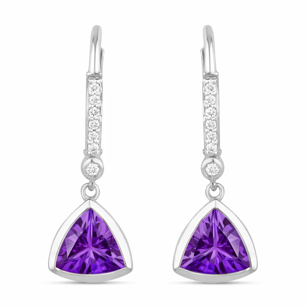 Statement Trillion Diamond Accent Drop Earrings
