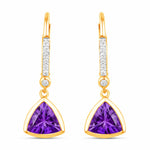 Statement Trillion Diamond Accent Drop Earrings
