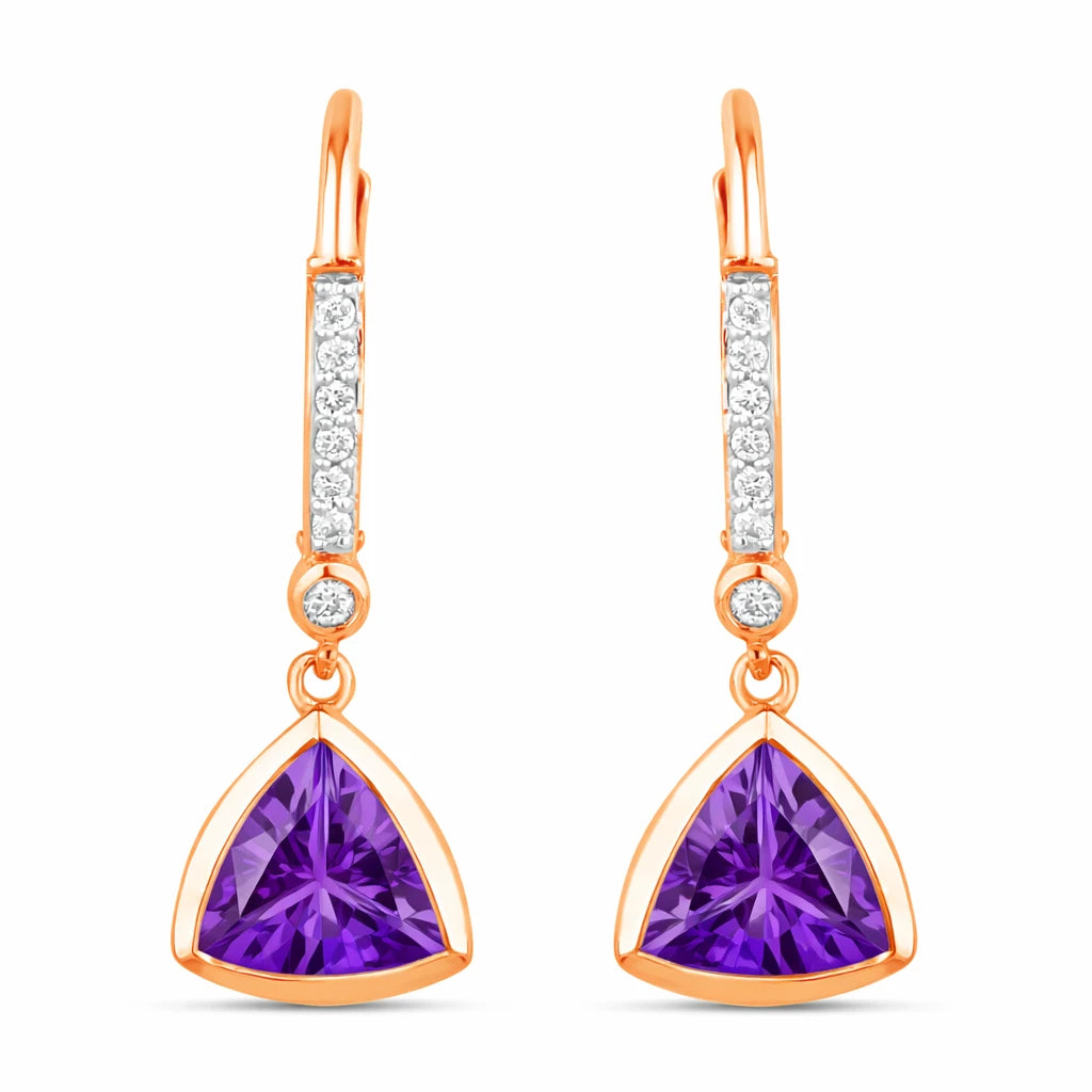 Statement Trillion Diamond Accent Drop Earrings