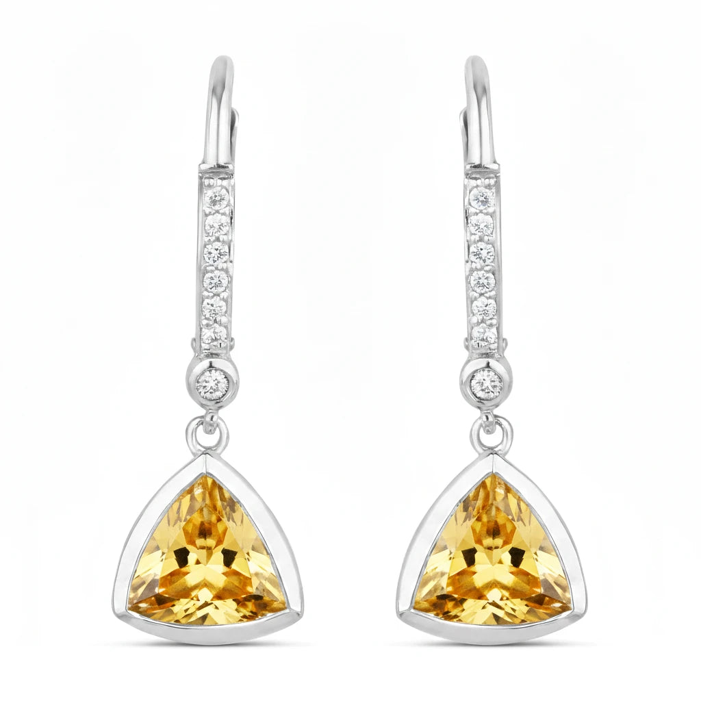 Statement Trillion Diamond Accent Drop Earrings
