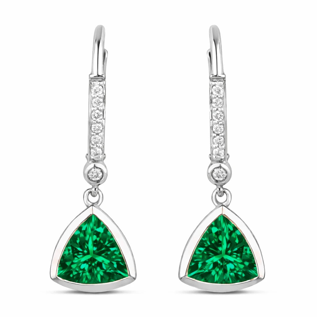 Statement Trillion Diamond Accent Drop Earrings