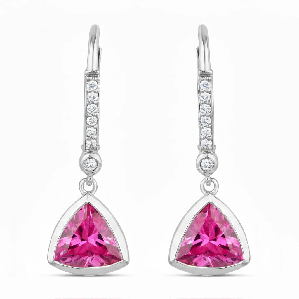Statement Trillion Diamond Accent Drop Earrings