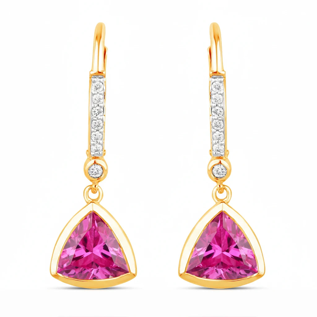 Statement Trillion Diamond Accent Drop Earrings