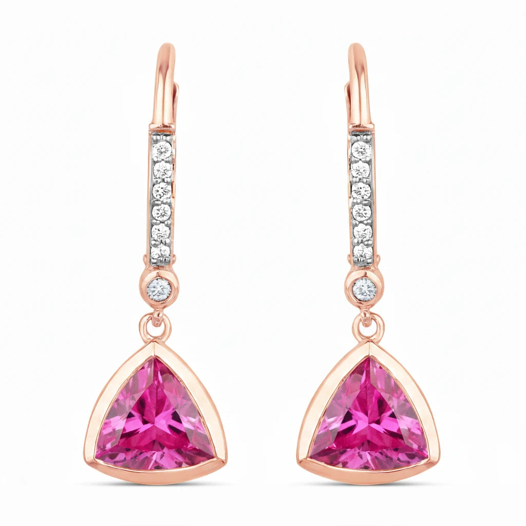 Statement Trillion Diamond Accent Drop Earrings