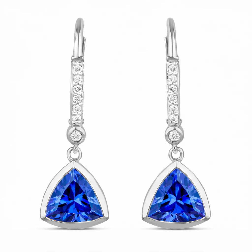Statement Trillion Diamond Accent Drop Earrings
