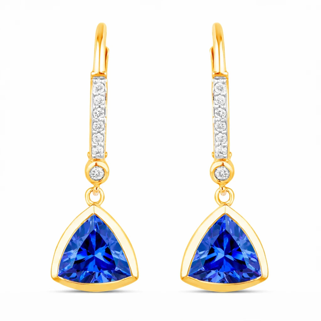Statement Trillion Diamond Accent Drop Earrings