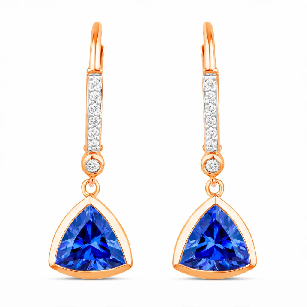 Statement Trillion Diamond Accent Drop Earrings