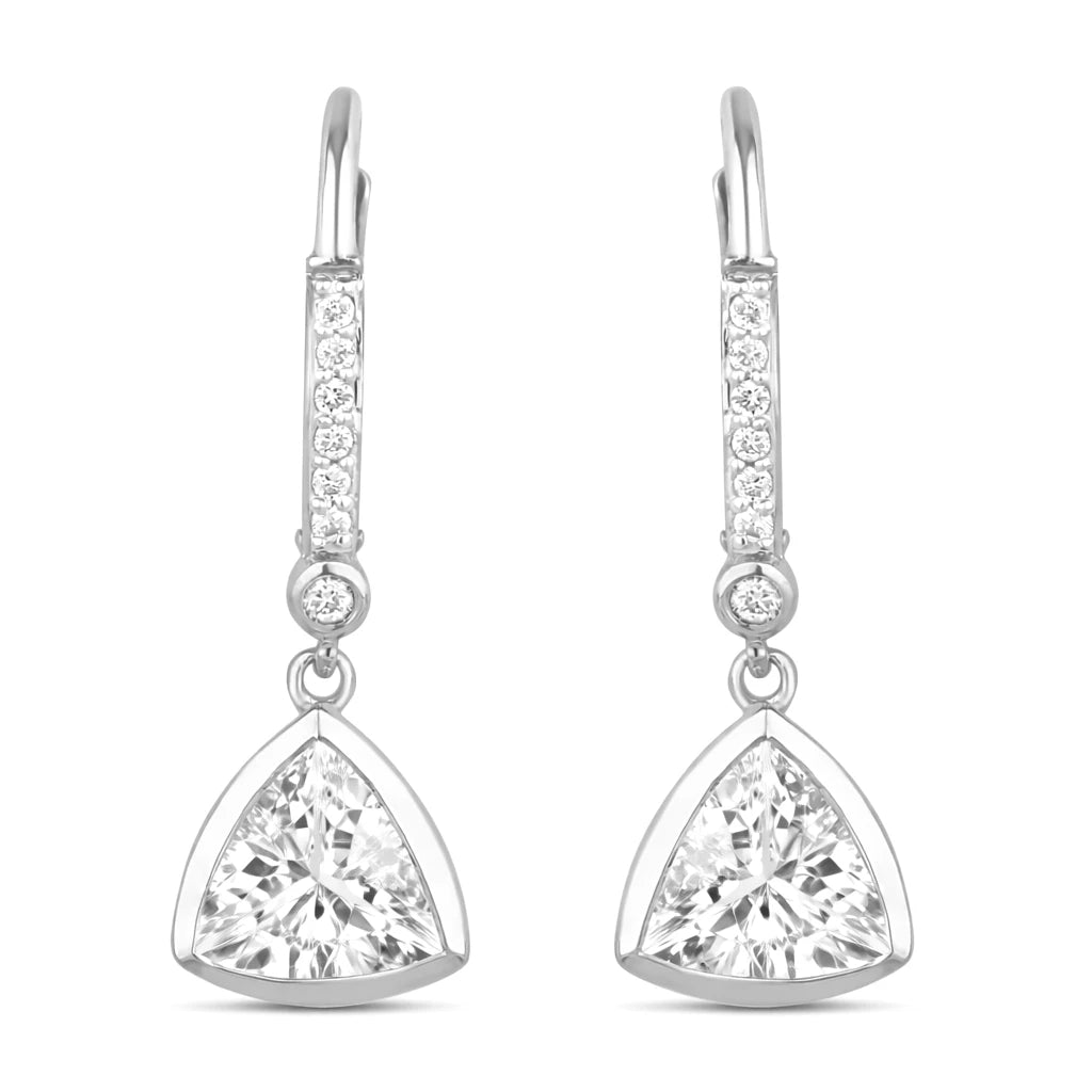 Statement Trillion Diamond Accent Drop Earrings