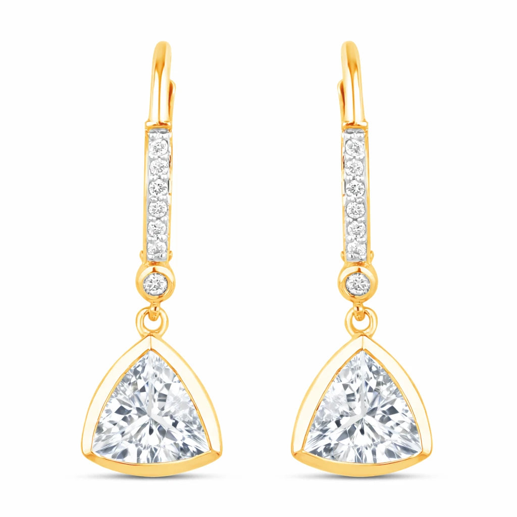 Statement Trillion Diamond Accent Drop Earrings