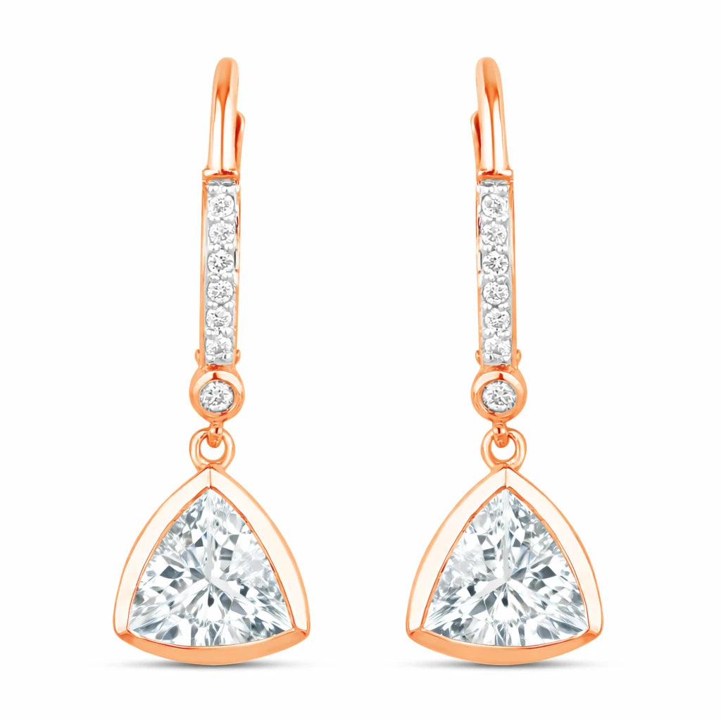 Statement Trillion Diamond Accent Drop Earrings