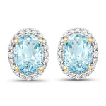 Minimal Oval Diamond Halo Stud Earrings