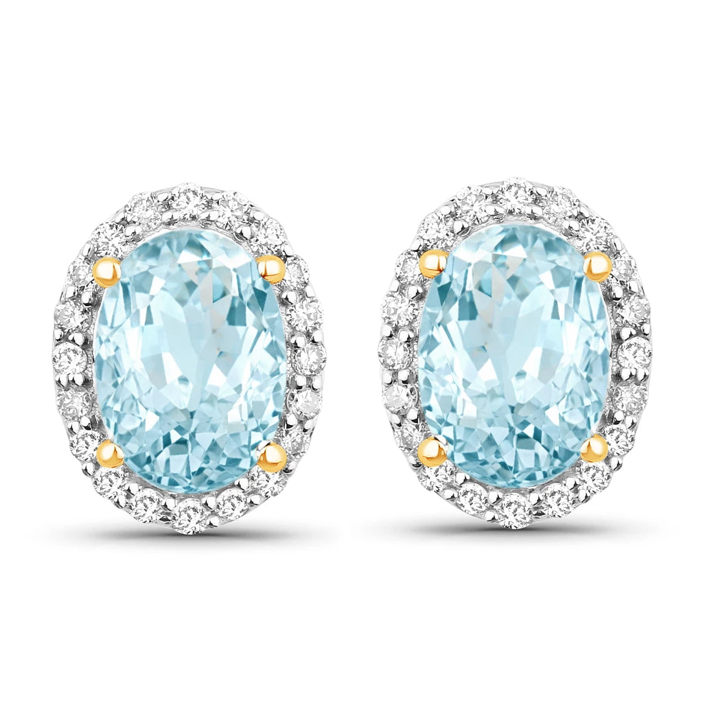 Minimal Oval Diamond Halo Stud Earrings