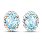 Minimal Oval Diamond Halo Stud Earrings