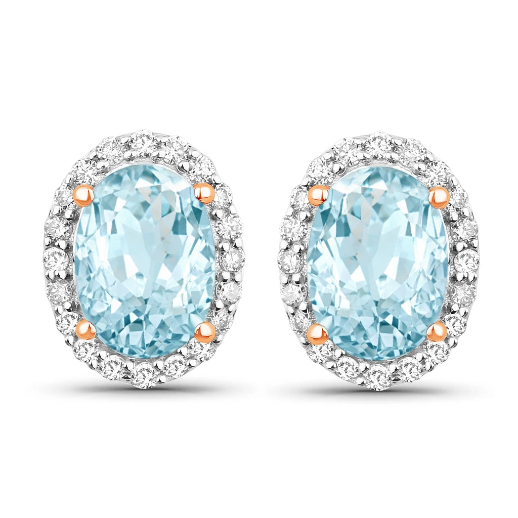 Minimal Oval Diamond Halo Stud Earrings