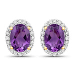 Minimal Oval Diamond Halo Stud Earrings