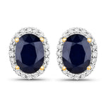 Minimal Oval Diamond Halo Stud Earrings