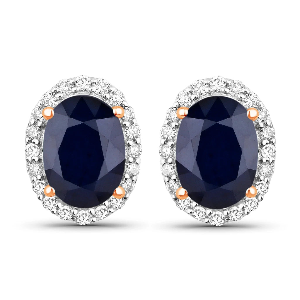 Minimal Oval Diamond Halo Stud Earrings