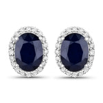 Minimal Oval Diamond Halo Stud Earrings