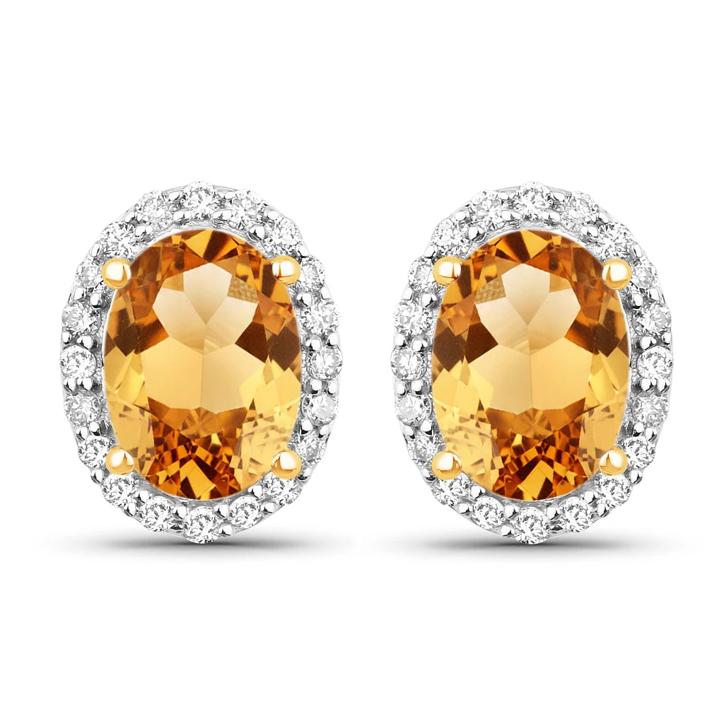 Minimal Oval Diamond Halo Stud Earrings