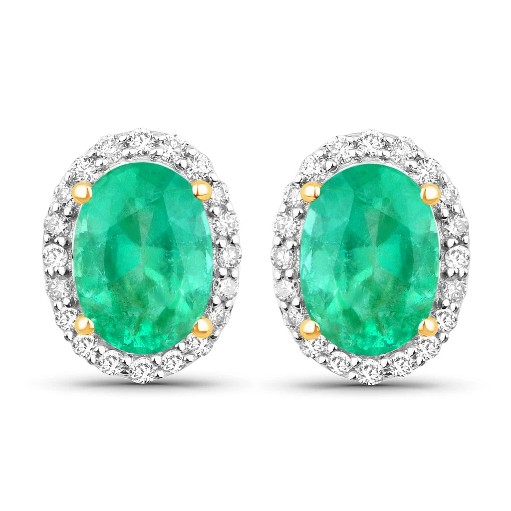 Minimal Oval Diamond Halo Stud Earrings