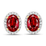 Minimal Oval Diamond Halo Stud Earrings