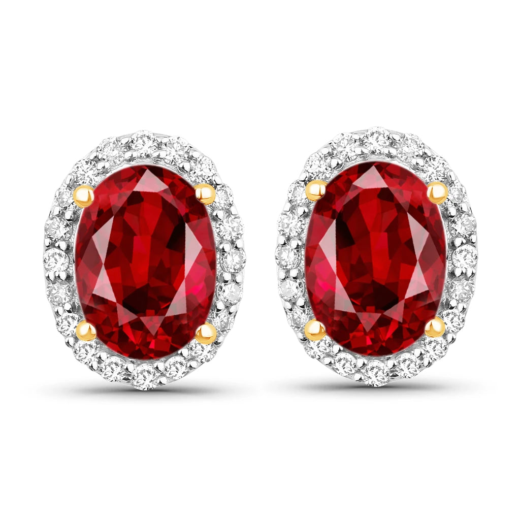 Minimal Oval Diamond Halo Stud Earrings