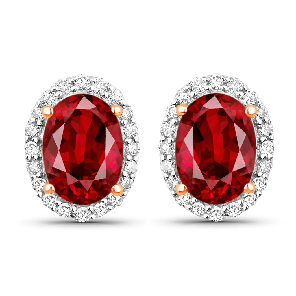 Minimal Oval Diamond Halo Stud Earrings