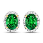 Minimal Oval Diamond Halo Stud Earrings