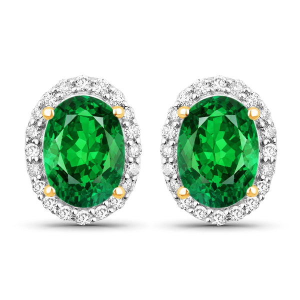 Minimal Oval Diamond Halo Stud Earrings