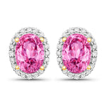 Minimal Oval Diamond Halo Stud Earrings