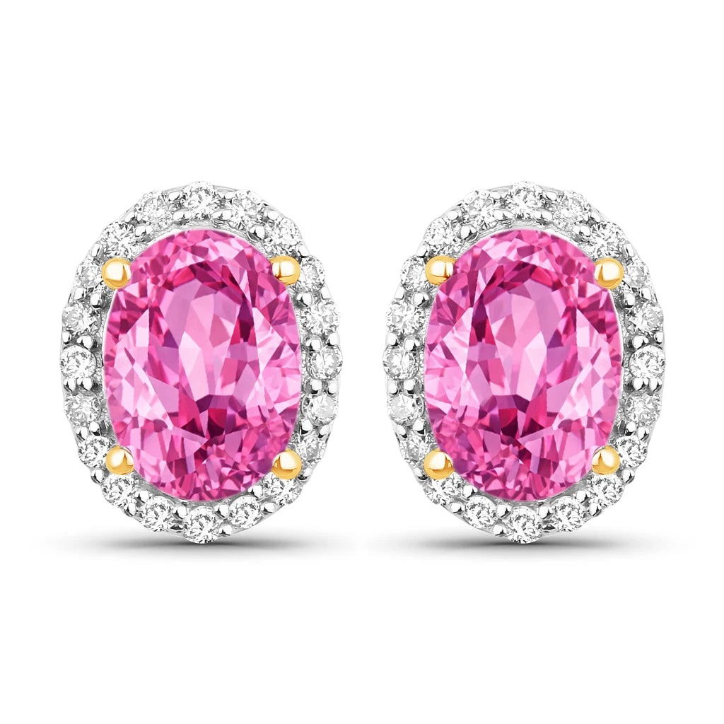 Minimal Oval Diamond Halo Stud Earrings