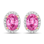 Minimal Oval Diamond Halo Stud Earrings
