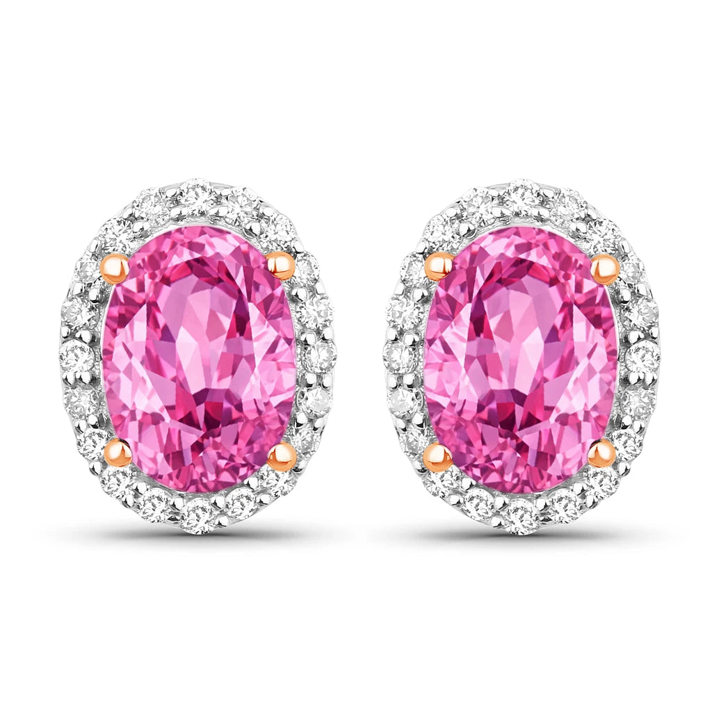 Minimal Oval Diamond Halo Stud Earrings