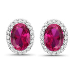 Minimal Oval Diamond Halo Stud Earrings