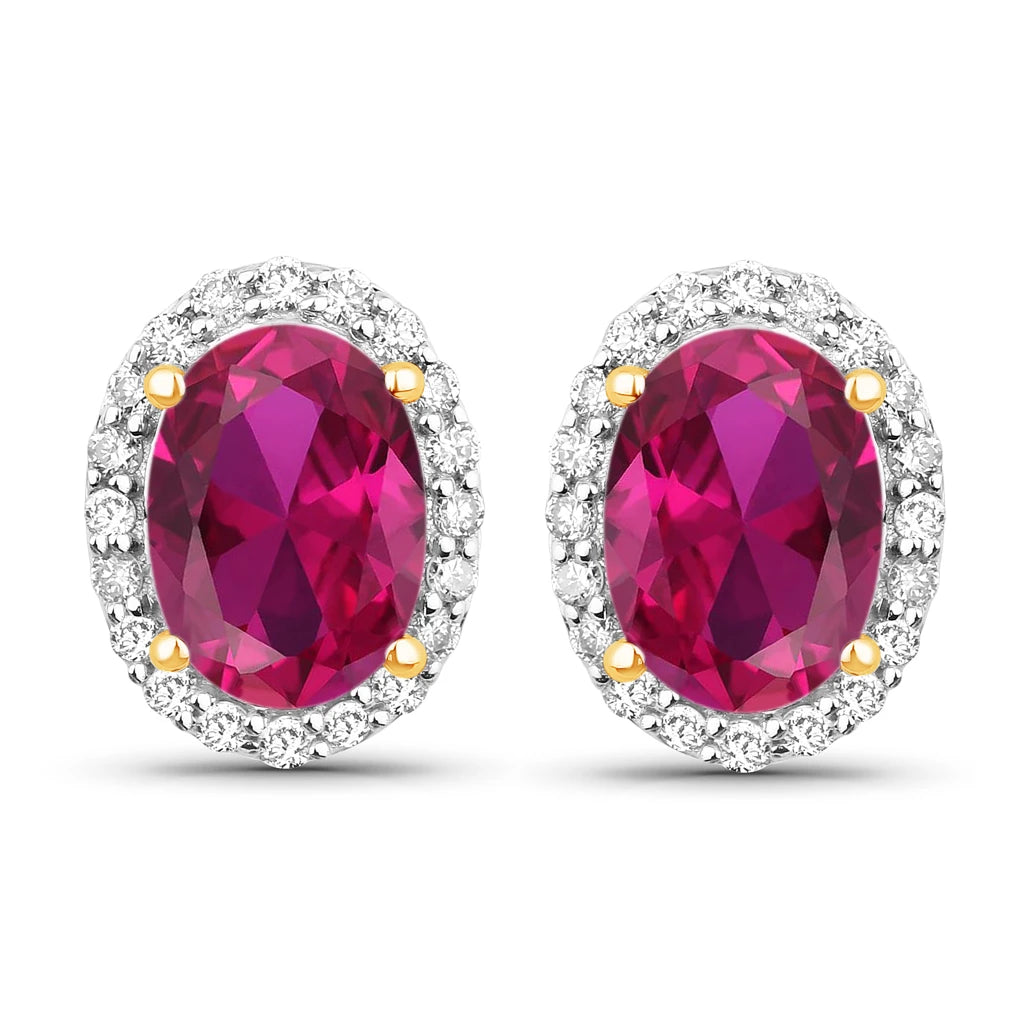 Minimal Oval Diamond Halo Stud Earrings